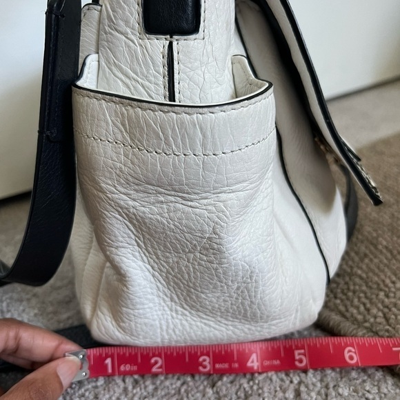 Diane Von Furstenberg white/black 440 courier satchel handbag - Picture 5 of 7